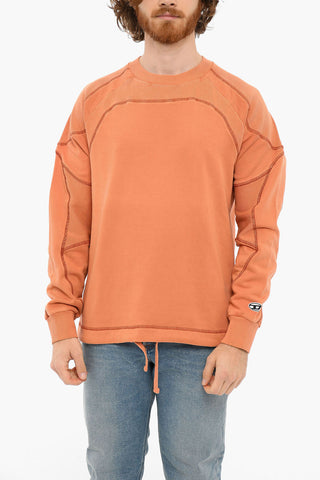 Brushed Cotton S-RIBAL Crewneck Sweatshirt With Visible Seams