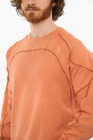 Brushed Cotton S-RIBAL Crewneck Sweatshirt With Visible Seams