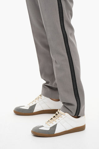 Wool Blend P-MOE Chino Pants With Contrasting Side Bands