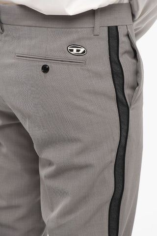 Wool Blend P-MOE Chino Pants With Contrasting Side Bands