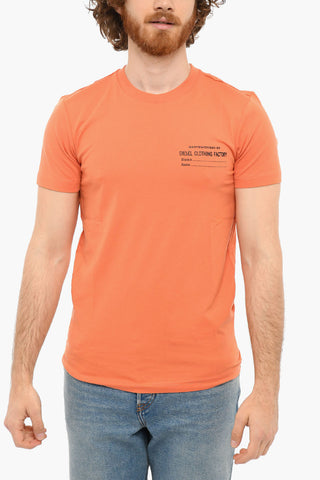 T-Shirt T-DIEGOR-C5 a Tinta Unita con Logo Stampato