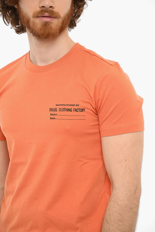 T-Shirt T-DIEGOR-C5 a Tinta Unita con Logo Stampato