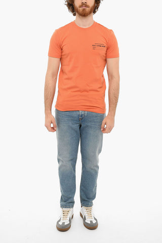 T-Shirt T-DIEGOR-C5 a Tinta Unita con Logo Stampato