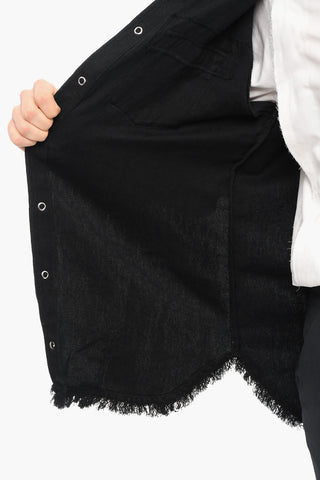Tone On Tone Animalier Print Shirt With Raw Cut Bottom