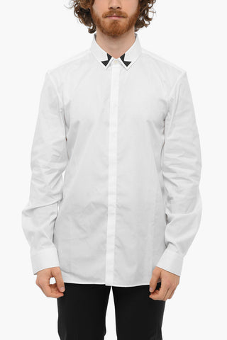 Printed Collar Long Sleeved Shirt