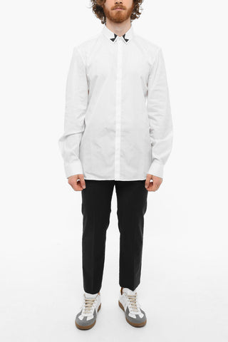 Printed Collar Long Sleeved Shirt