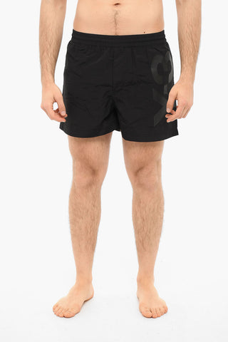 ADIDAS Logo print Swim Shorts With Drawstrings