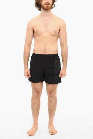 ADIDAS Logo print Swim Shorts With Drawstrings