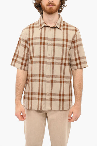 Checkered TARO NP Short Sleeved Shirt With Breast Pocket