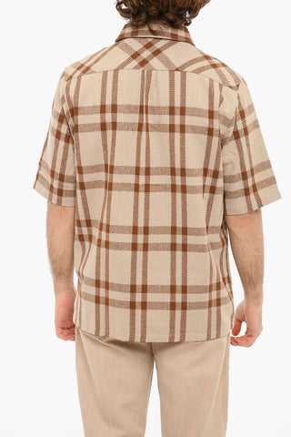 Checkered TARO NP Short Sleeved Shirt With Breast Pocket