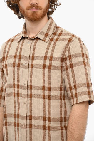 Checkered TARO NP Short Sleeved Shirt With Breast Pocket
