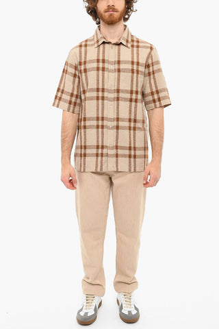 Checkered TARO NP Short Sleeved Shirt With Breast Pocket