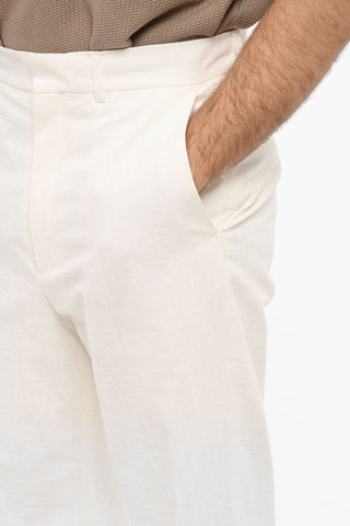 Pantaloni In Cotone Fiammato Wide Leg
