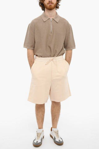 Brushed Cotton Shorts With Drawstrings