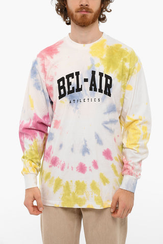 Long Sleeved COLLEGE T-shirt With Tie Dye Print