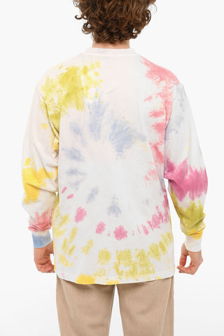 Long Sleeved COLLEGE T-shirt With Tie Dye Print