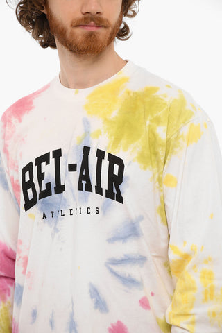 Long Sleeved COLLEGE T-shirt With Tie Dye Print