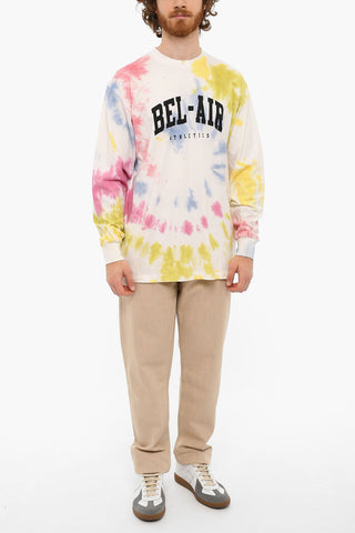 Long Sleeved COLLEGE T-shirt With Tie Dye Print