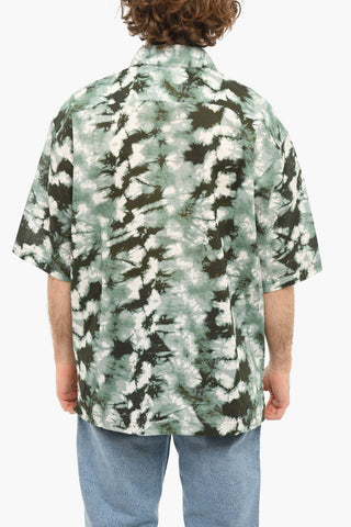 Linen Blend Printed AYO P Short Sleeved Shirt