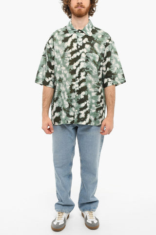 Linen Blend Printed AYO P Short Sleeved Shirt