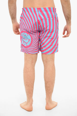 Awning Striped Two-Tone Swim Shorts