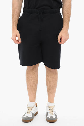 Jogger Shorts With logo print And Raw Cut Bottom
