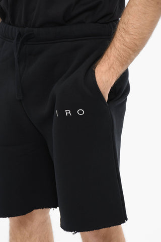 Jogger Shorts With logo print And Raw Cut Bottom