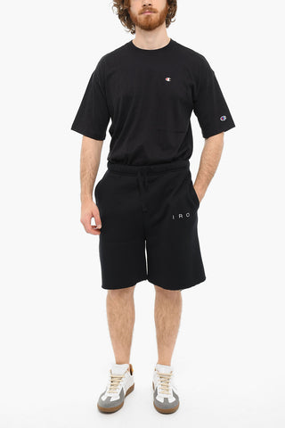Jogger Shorts With logo print And Raw Cut Bottom