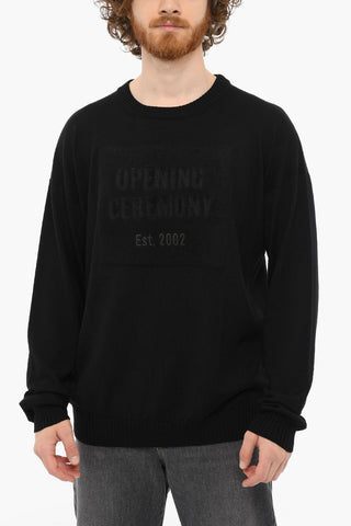 Crew Neck BOX LOGO Wool Sweater