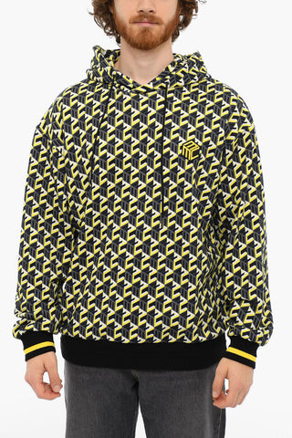 Printed Brushed cotton Hoodie With Embroidered Logo