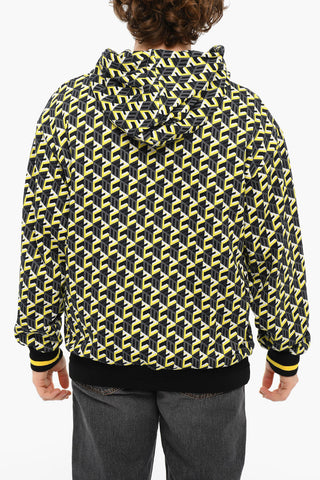 Printed Brushed cotton Hoodie With Embroidered Logo