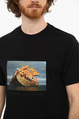 Printed Crewneck Short Sleeved T-shirt