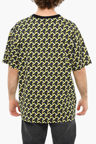 Crewenck Printed Short Sleeved T-shirt With Embroidered Logo