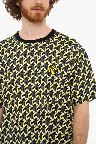Crewenck Printed Short Sleeved T-shirt With Embroidered Logo