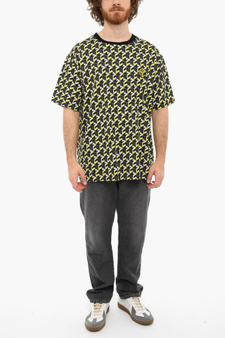 Crewenck Printed Short Sleeved T-shirt With Embroidered Logo