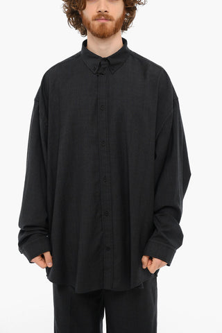 Button-Down Collar Virgin Wool UNIFIT Shirt