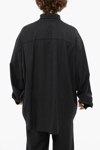 Button-Down Collar Virgin Wool UNIFIT Shirt