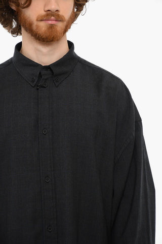 Button-Down Collar Virgin Wool UNIFIT Shirt
