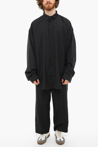 Button-Down Collar Virgin Wool UNIFIT Shirt