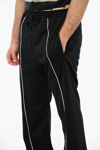 Contrasting Bands Joggers With Drawstrings