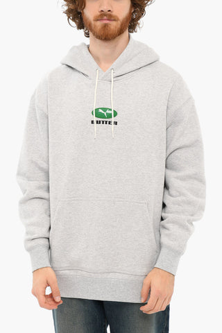 BUTTER Logo Patch Brushed Cotton Hoodie