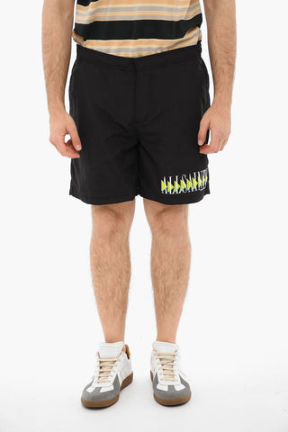 Logo Print MOMENTUM Swimsuit With Drawstrings