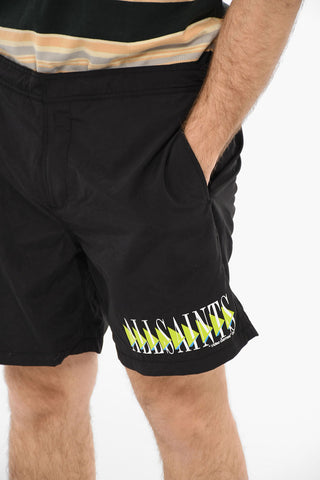 Logo Print MOMENTUM Swimsuit With Drawstrings