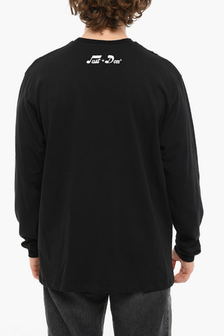 Crewneck Embroidered Logo Long Sleeved T-shirt