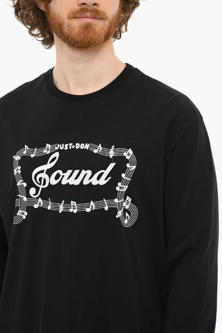 Crewneck Embroidered Logo Long Sleeved T-shirt