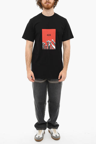 Printed Crewneck Short Sleeved T-shirt