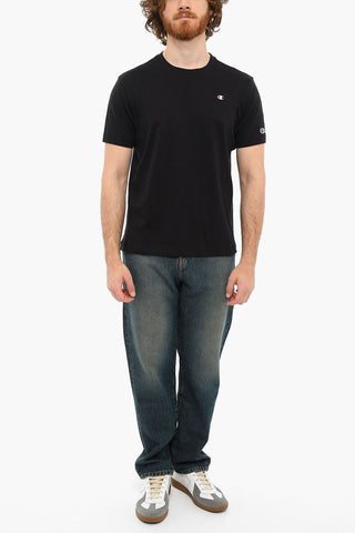 T-shirt A Maniche Corte Girocollo Con Logo Ricamato