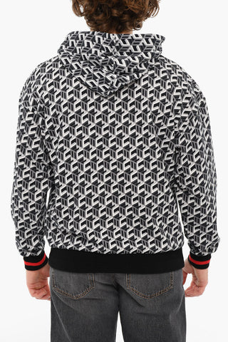 Embroidered Logo Printed Brushed Cotton Hoodie