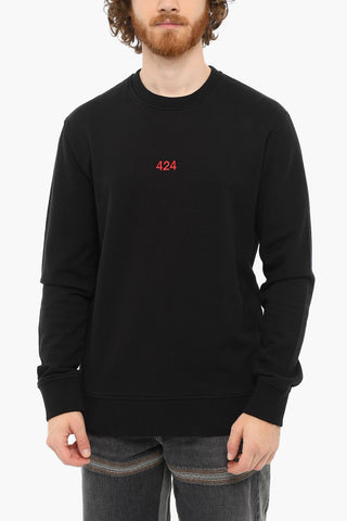 Embroidered Logo Brushed cotton Crewneck Sweatshirt
