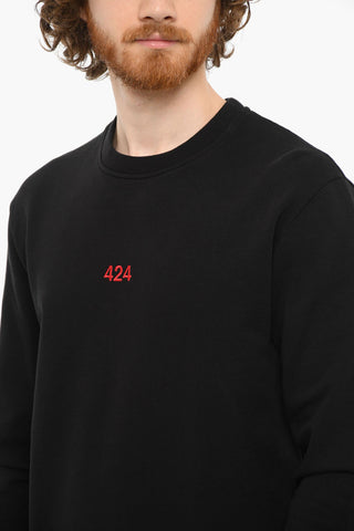 Embroidered Logo Brushed cotton Crewneck Sweatshirt